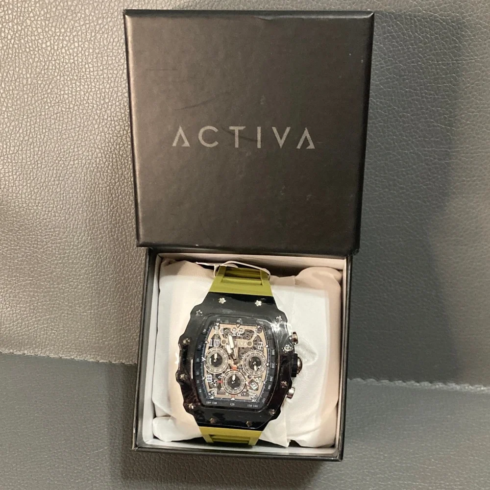 Activa Fury X Men's Skeleton Dial - 44.3mm, Olive/Black ACW2305-011